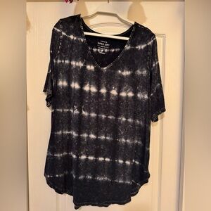 Striped tye dye tunic shirt